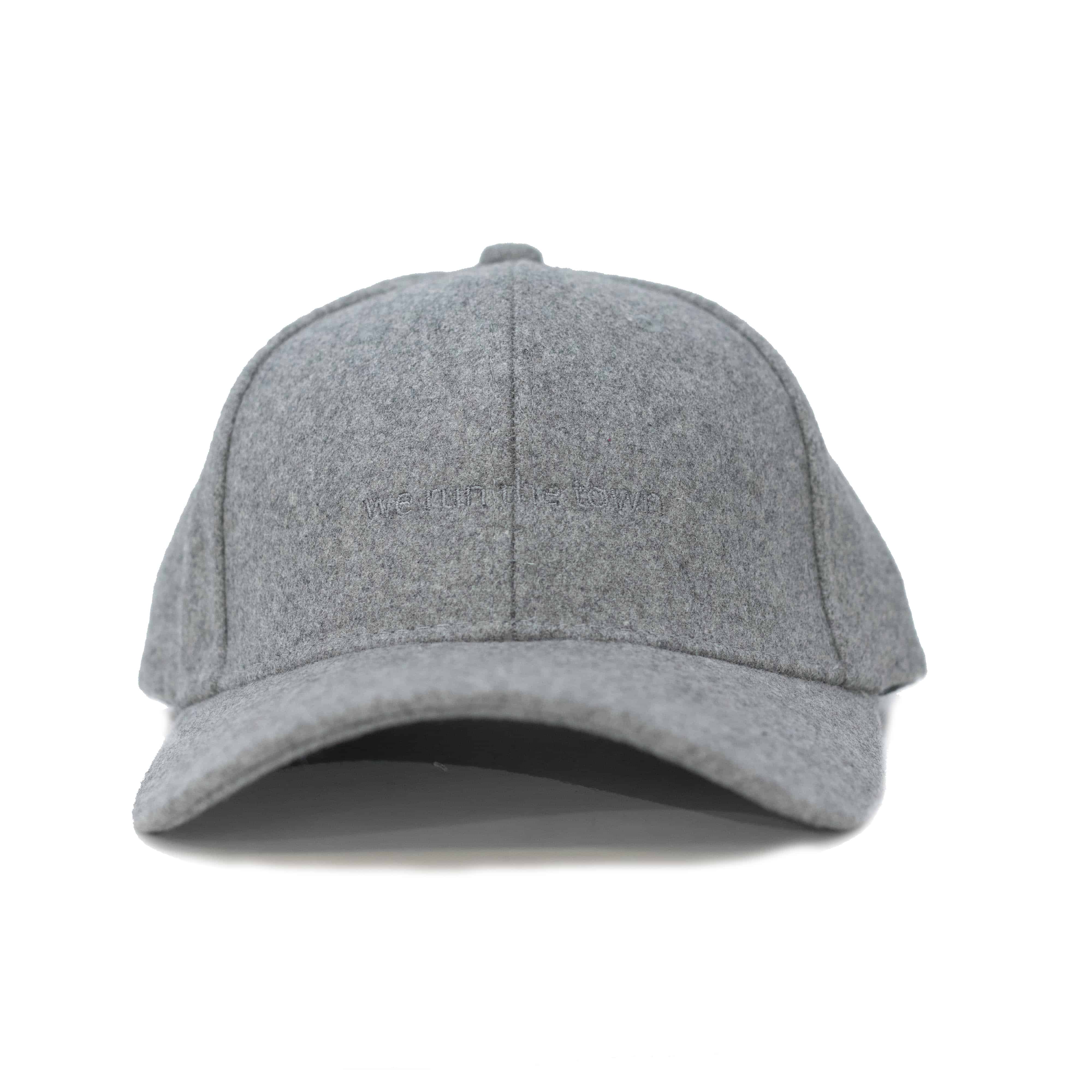 Grey wool hat - we run the town_